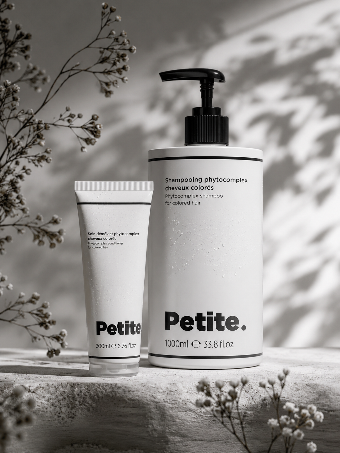 Produits capillaires professionnels Petite CosmÉthic Phytocomplex avec shampoing et soin réparateur